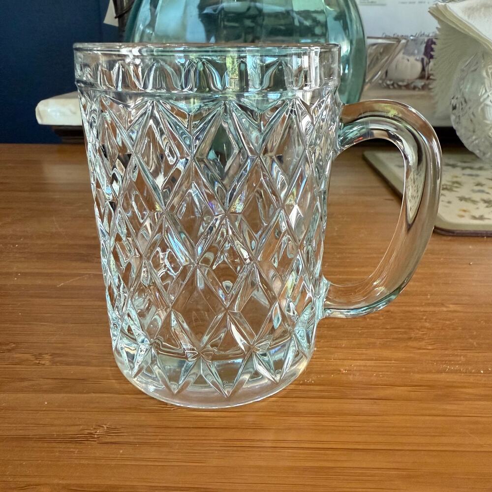 Vintage‎ Paul Sebastian Crystal Glass Coffee Mug 12 Oz France EUC